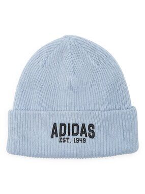 Adidas Men's Blue Ribbed Knit Beanie Ski Winter Hat Tobaggan NWT